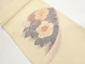 椿模様織出し袋帯